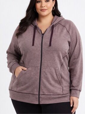 5/$25 Active Zone Purple Zip-Up Hoodie Size X